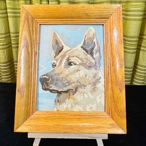 Vintage 70s PBN, Australian Cattle Dog, wood framed paint by numbers